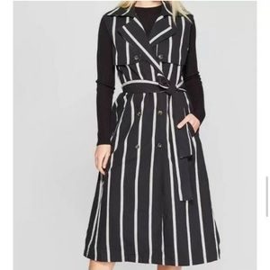 Who What Wear Striped Trench Coat Dress